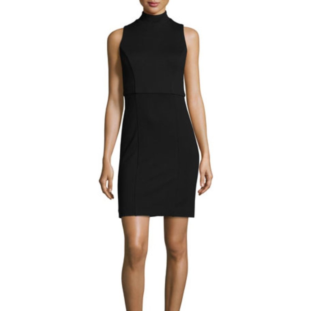 french connection black bodycon dress 3/$30 French Connection Side Cutout Black Mini Dress Size 4 Bodycon LBD